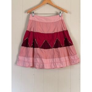 Vintage Old Navy Womens Colorblock Sequin A-Line Skirt Size 4 Y2K Festival Boho
